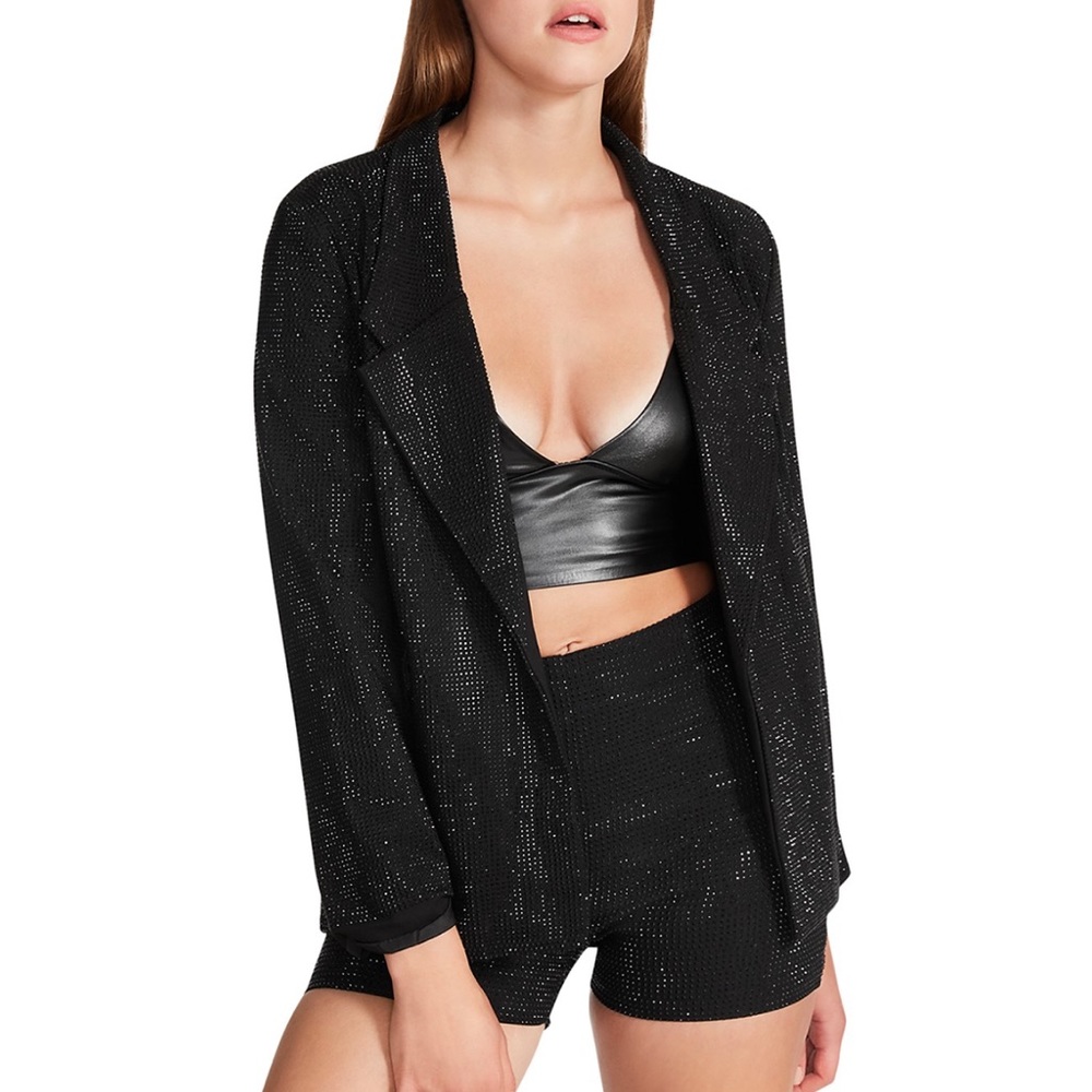 Steve Madden AYA Blazer Black Rhinestone Embellished Blazer NEW NWT Sz Medium